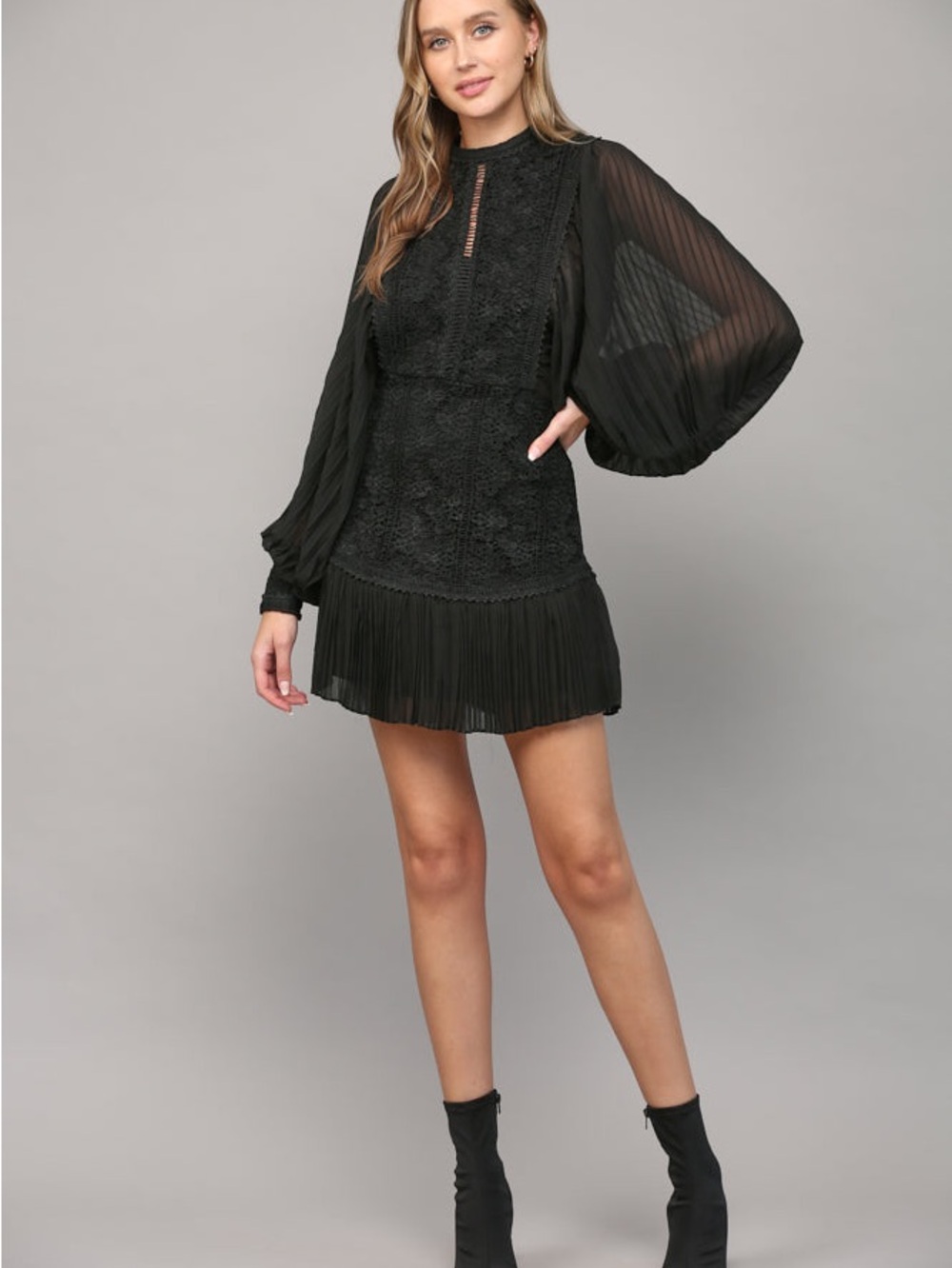 Fate Black Crochet Dress